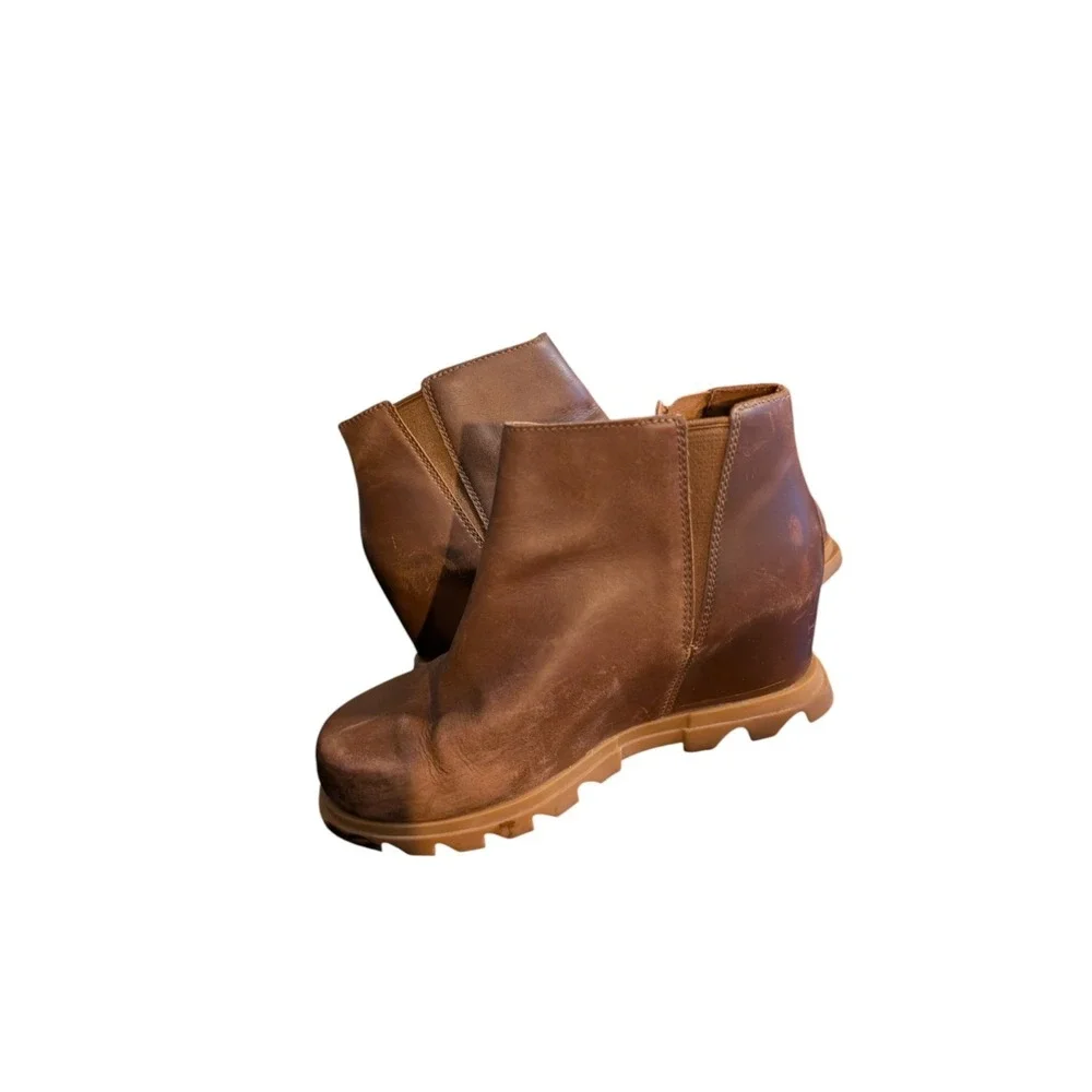 SOREL Joan Of Arctic Wedge II Chelsea Boot  -‎ Hazelnut Brown Women SZ 8.5
